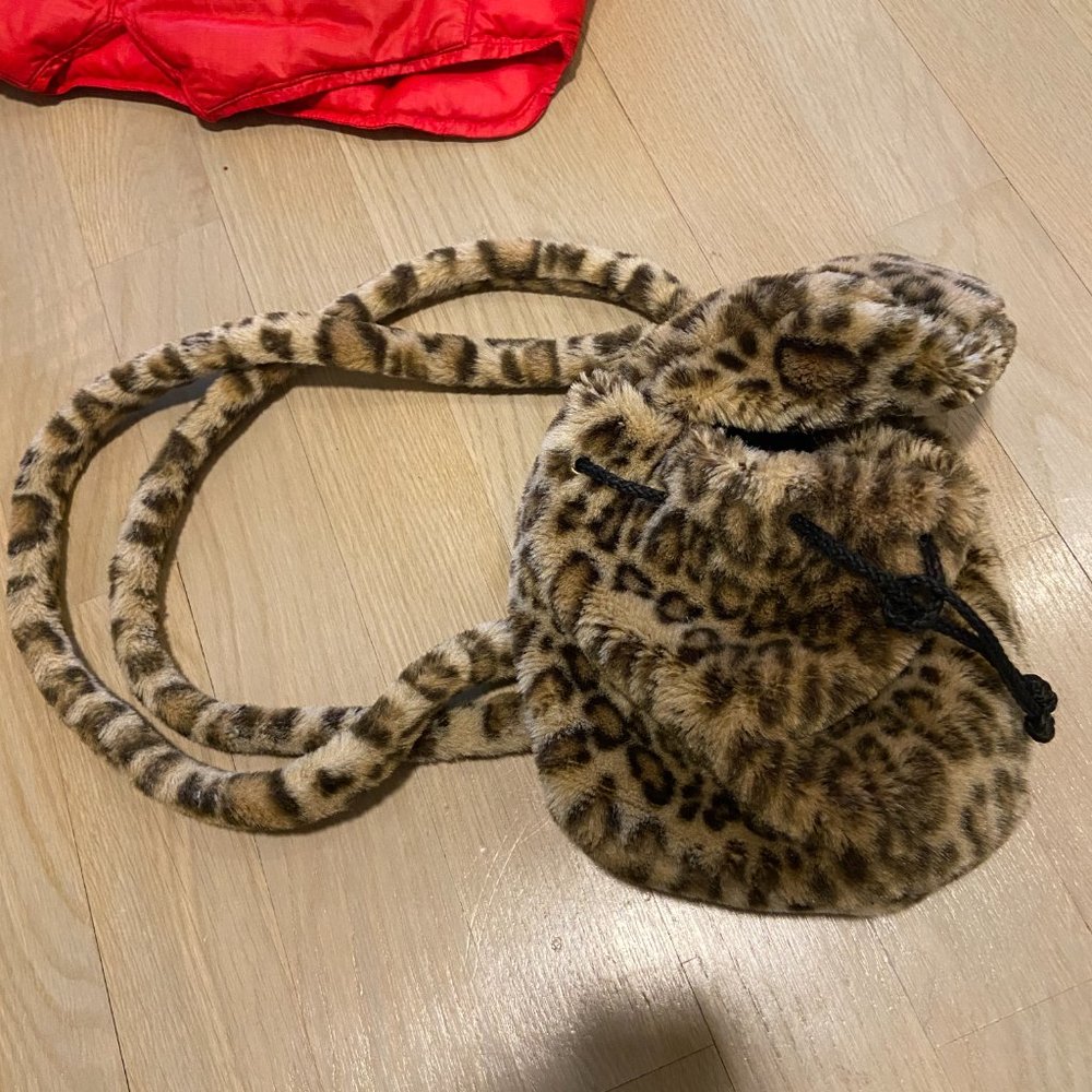 Vintage Gap Leopard Cheetah Furry Mini Backpack